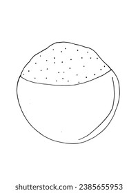 Outline illustration vector image of a cookie.
Hand drawn artwork. 
Simple cute original logo.
Hand drawn vector illustration for posters, cards, t-shirts.