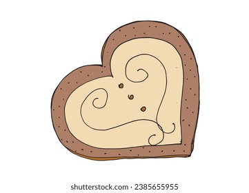 Outline illustration vector image of a cookie.
Hand drawn artwork. 
Simple cute original logo.
Hand drawn vector illustration for posters, cards, t-shirts.