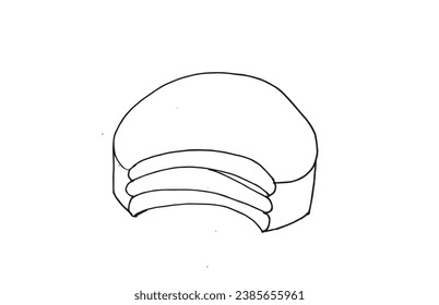 Outline illustration vector image of a cookie.
Hand drawn artwork. 
Simple cute original logo.
Hand drawn vector illustration for posters, cards, t-shirts.