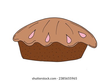 Outline illustration vector image of a cookie.
Hand drawn artwork. 
Simple cute original logo.
Hand drawn vector illustration for posters, cards, t-shirts.