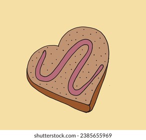 Outline illustration vector image of a cookie.
Hand drawn artwork. 
Simple cute original logo.
Hand drawn vector illustration for posters, cards, t-shirts.