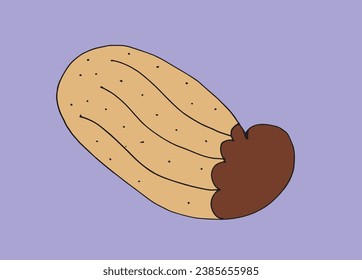 Outline illustration vector image of a cookie.
Hand drawn artwork. 
Simple cute original logo.
Hand drawn vector illustration for posters, cards, t-shirts.