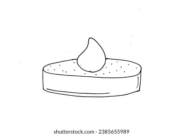 Outline illustration vector image of a cookie.
Hand drawn artwork. 
Simple cute original logo.
Hand drawn vector illustration for posters, cards, t-shirts.