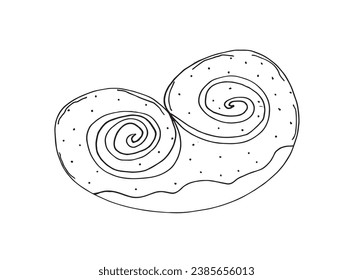 Outline illustration vector image of a cookie.
Hand drawn artwork. 
Simple cute original logo.
Hand drawn vector illustration for posters, cards, t-shirts.