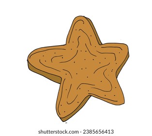 Outline illustration vector image of a cookie.
Hand drawn artwork. 
Simple cute original logo.
Hand drawn vector illustration for posters, cards, t-shirts.
