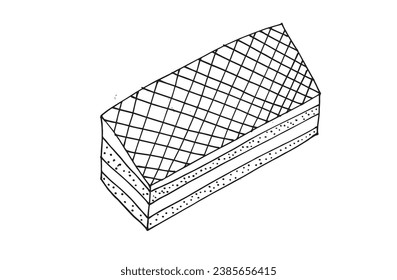 Outline illustration vector image of a cookie.
Hand drawn artwork. 
Simple cute original logo.
Hand drawn vector illustration for posters, cards, t-shirts.