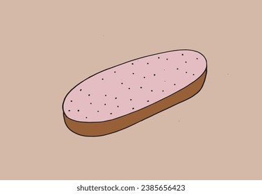Outline illustration vector image of a cookie.
Hand drawn artwork. 
Simple cute original logo.
Hand drawn vector illustration for posters, cards, t-shirts.