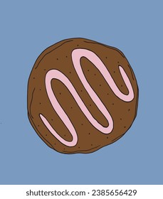Outline illustration vector image of a cookie.
Hand drawn artwork. 
Simple cute original logo.
Hand drawn vector illustration for posters, cards, t-shirts.