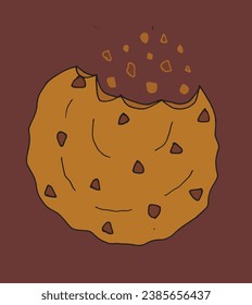 Outline illustration vector image of a cookie.
Hand drawn artwork. 
Simple cute original logo.
Hand drawn vector illustration for posters, cards, t-shirts.
