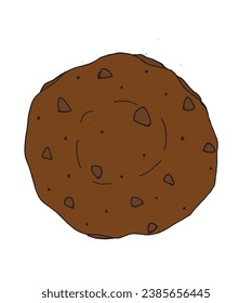 Outline illustration vector image of a cookie.
Hand drawn artwork. 
Simple cute original logo.
Hand drawn vector illustration for posters, cards, t-shirts.