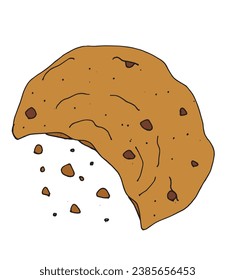 Outline illustration vector image of a cookie.
Hand drawn artwork. 
Simple cute original logo.
Hand drawn vector illustration for posters, cards, t-shirts.