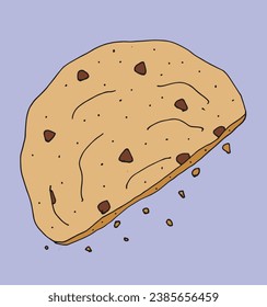 Outline illustration vector image of a cookie.
Hand drawn artwork. 
Simple cute original logo.
Hand drawn vector illustration for posters, cards, t-shirts.