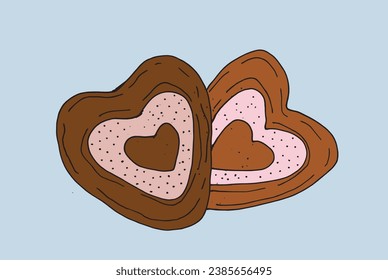 Outline illustration vector image of a cookie.
Hand drawn artwork. 
Simple cute original logo.
Hand drawn vector illustration for posters, cards, t-shirts.