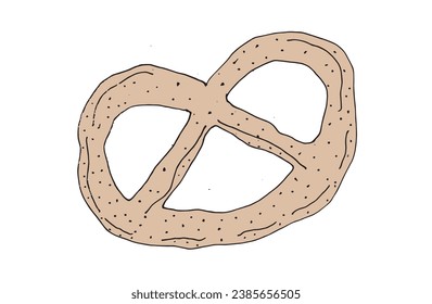 Outline illustration vector image of a cookie.
Hand drawn artwork. 
Simple cute original logo.
Hand drawn vector illustration for posters, cards, t-shirts.