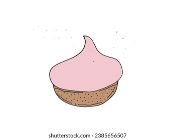 Outline illustration vector image of a cookie.
Hand drawn artwork. 
Simple cute original logo.
Hand drawn vector illustration for posters, cards, t-shirts.