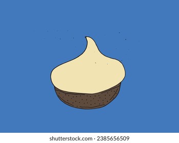 Outline illustration vector image of a cookie.
Hand drawn artwork. 
Simple cute original logo.
Hand drawn vector illustration for posters, cards, t-shirts.