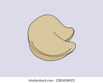 Outline illustration vector image of a cookie.
Hand drawn artwork. 
Simple cute original logo.
Hand drawn vector illustration for posters, cards, t-shirts.