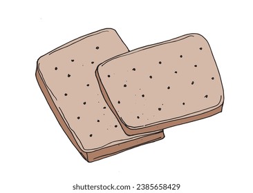 Outline illustration vector image of a cookie.
Hand drawn artwork. 
Simple cute original logo.
Hand drawn vector illustration for posters, cards, t-shirts.