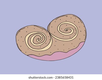 Outline illustration vector image of a cookie.
Hand drawn artwork. 
Simple cute original logo.
Hand drawn vector illustration for posters, cards, t-shirts.