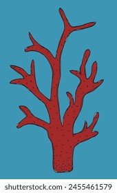 Ilustración de contorno Imagen de Vector de un coral.
Obra de arte dibujada a mano de un coral.
Simple lindo logotipo original.
Ilustración vectorial dibujada a mano para carteles.