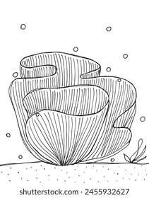 Outline illustration vector image of a coral.
Hand drawn artwork of a coral.
Simple cute original logo.
Hand drawn vector illustration for posters.