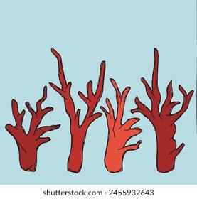 Outline illustration vector image of a coral.
Hand drawn artwork of a coral.
Simple cute original logo.
Hand drawn vector illustration for posters.
