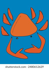 Esbozo ilustración Imagen de Vector de un cangrejo.
Dibujo a mano de un cangrejo.
Simple lindo logotipo original.
Ilustración vectorial dibujada a mano para carteles.