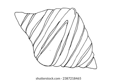 Outline illustration vector image of a croissant.
Hand drawn artwork. 
Simple cute original logo.
Hand drawn vector illustration for posters, cards, t-shirts..
Hand