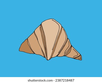 Outline illustration vector image of a croissant.
Hand drawn artwork. 
Simple cute original logo.
Hand drawn vector illustration for posters, cards, t-shirts..
Hand