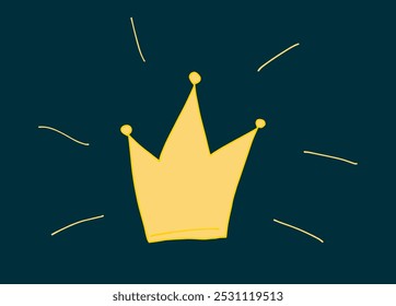 Outline illustration vector image of a crown.
Hand drawn artwork of a crown.
Simple cute original logo.
Hand drawn vector illustration for posters.