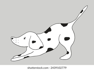 Ilustración de contorno de imagen vectorial de perro dálmata.
Dibujo a mano del logo de un perro dálmata.
Simple lindo logotipo original.
Dibujado a mano ilustración vectorial para carteles.