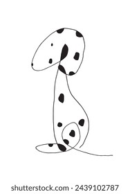 Outline illustration vector image of dalmatian dog.
Hand drawn artwork of a dalmatian dog logo.
Simple cute original logo.
Hand drawn vector illustration for posters.