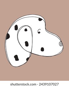Outline illustration vector image of dalmatian dog.
Hand drawn artwork of a dalmatian dog logo.
Simple cute original logo.
Hand drawn vector illustration for posters.