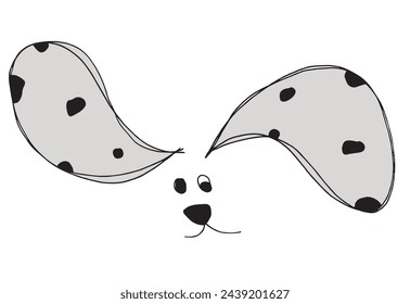 Outline illustration vector image of dalmatian dog.
Hand drawn artwork of a dalmatian dog logo.
Simple cute original logo.
Hand drawn vector illustration for posters.