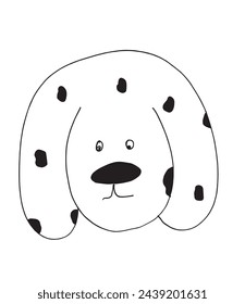 Outline illustration vector image of dalmatian dog.
Hand drawn artwork of a dalmatian dog logo.
Simple cute original logo.
Hand drawn vector illustration for posters.