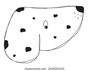 Outline illustration vector image of dalmatian dog.
Hand drawn artwork of a dalmatian dog logo.
Simple cute original logo.
Hand drawn vector illustration for posters.