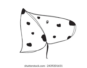Outline illustration vector image of dalmatian dog.
Hand drawn artwork of a dalmatian dog logo.
Simple cute original logo.
Hand drawn vector illustration for posters.