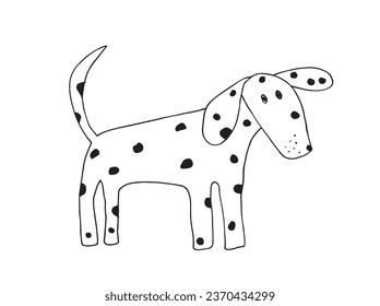 Ilustración de esquema de imagen vectorial de un perro.
Dibujar a mano obras de arte de un perro. 
Simple y lindo logo original.
Ilustración vectorial dibujada a mano para afiches, tarjetas, camisetas.