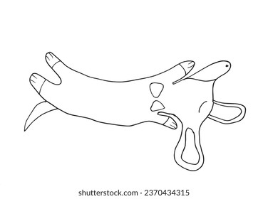 Outline illustration vector image of a dog.
Hand drawn artwork of a dog. 
Simple cute original logo.
Hand drawn vector illustration for posters, cards, t-shirts.