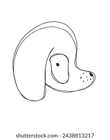 Outline illustration vector image of a  dog.
Hand drawn artwork of a dog logo.
Simple cute original logo.
Hand drawn vector illustration for posters.
