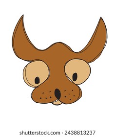 Outline illustration vector image of a  dog.
Hand drawn artwork of a dog logo.
Simple cute original logo.
Hand drawn vector illustration for posters.