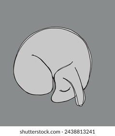 Outline illustration vector image of a  dog.
Hand drawn artwork of a dog logo.
Simple cute original logo.
Hand drawn vector illustration for posters.