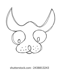 Outline illustration vector image of a  dog.
Hand drawn artwork of a dog logo.
Simple cute original logo.
Hand drawn vector illustration for posters.