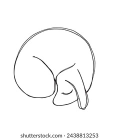 Outline illustration vector image of a  dog.
Hand drawn artwork of a dog logo.
Simple cute original logo.
Hand drawn vector illustration for posters.