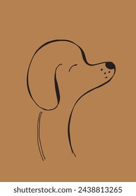 Outline illustration vector image of a  dog.
Hand drawn artwork of a dog logo.
Simple cute original logo.
Hand drawn vector illustration for posters.