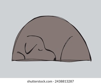 Outline illustration vector image of a  dog.
Hand drawn artwork of a dog logo.
Simple cute original logo.
Hand drawn vector illustration for posters.