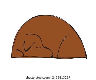 Outline illustration vector image of a  dog.
Hand drawn artwork of a dog logo.
Simple cute original logo.
Hand drawn vector illustration for posters.