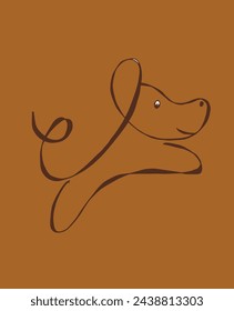 Outline illustration vector image of a  dog.
Hand drawn artwork of a dog logo.
Simple cute original logo.
Hand drawn vector illustration for posters.