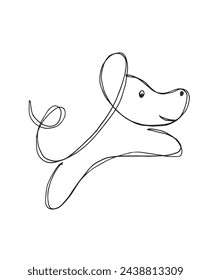 Outline illustration vector image of a  dog.
Hand drawn artwork of a dog logo.
Simple cute original logo.
Hand drawn vector illustration for posters.