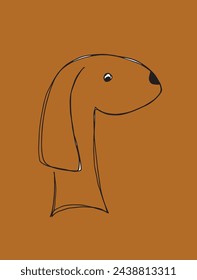 Outline illustration vector image of a  dog.
Hand drawn artwork of a dog logo.
Simple cute original logo.
Hand drawn vector illustration for posters.